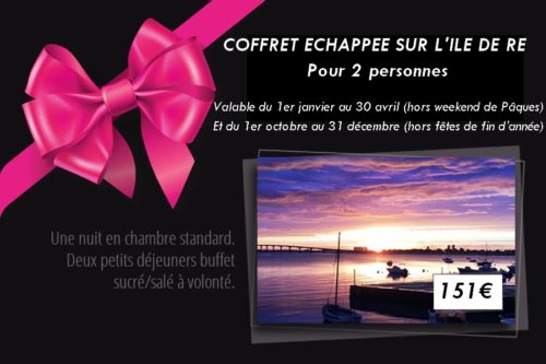 Coffret-Echappée sur l'Ile de Ré 2023 - chambre standard - BASSE SAISON - Hotel La Maree - Ile de Re