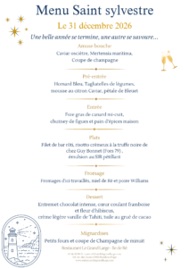 Menu Dégustation Saint Sylvestre - Restaurant Le Grand Large - Ile de Ré